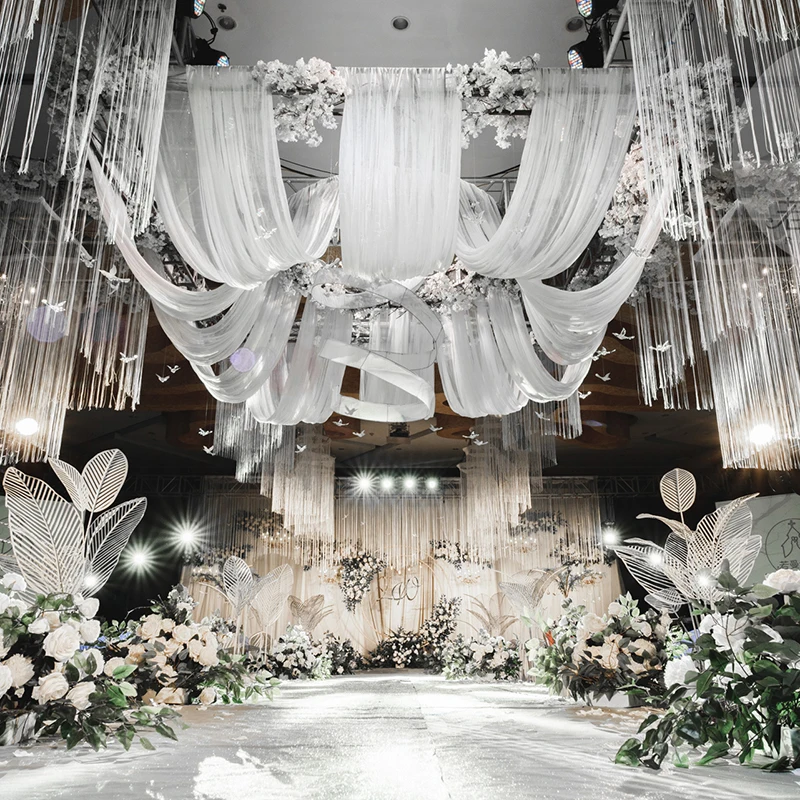 Катушка из искусственной ткани с цветочным рисунком 48 см x 5 м|wedding decoration flower|decorative