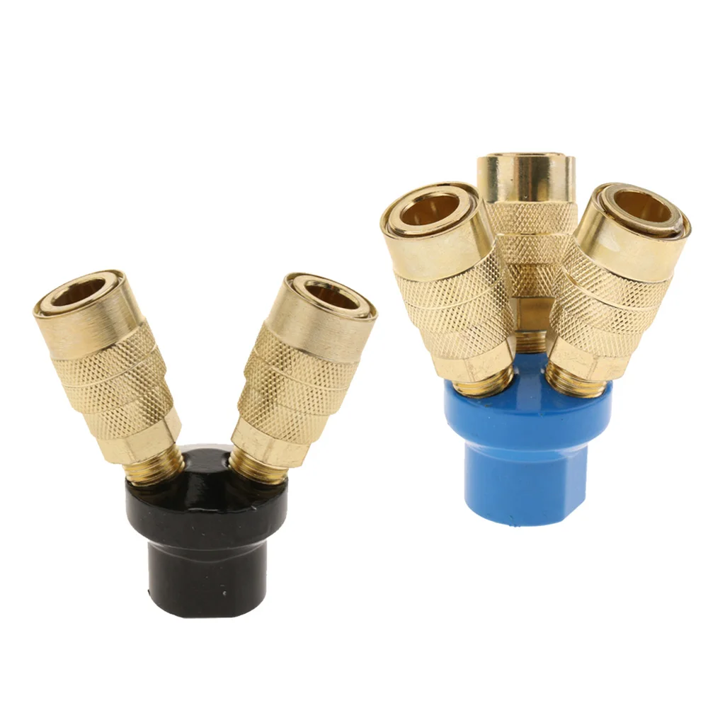 3-Way Air Hose Manifold Quick Coupler Connector Fitting Adapter / Splitter 1/4 inch