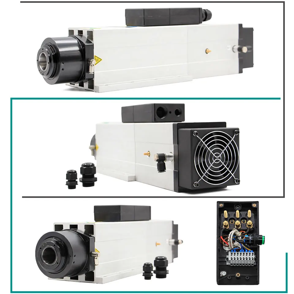 6.0KW ATC воздушный coolling мотор шпинделя 800 Гц 4 полюса 220 В/380 В Автоматическая смена инструмента с воздушным охлаждением мотор шпинделя ISO30 держатель инструмента