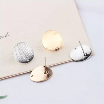 

10pcs/set Metal Copper Drawing Round Earrings Circle Stud Earring Setting Base DIY Handmade Jewelry Making Accessories
