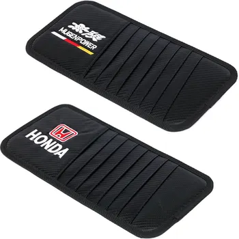 

For Honda Mugen Logo Civic CRV Crosstour Jazz Fit Elysion CRZ Insight Odyssey Car Styling CD Holder Multi-Use Storage Bag
