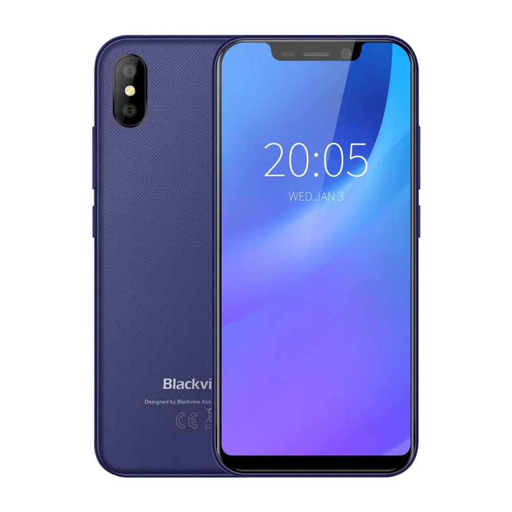 Blackview A30 смартфон 19:9 Все экран 2500 мАч 5,5 дюймов Android 8,1 Двойная камера 2 Гб ОЗУ 16 Гб ПЗУ MT6850A 3g мобильный телефон - Цвет: Blue