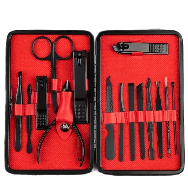 15pc Nail Clippers Sets Stainless Steel Nail Cutter Pedicure Kit Nail File Sharp Nail Scissors and Clipper Manicure Pedicure Kit 7pcs set nail clipper stainless steel scissors manicure kit with beautiful leather travel box nail art professional pedicure