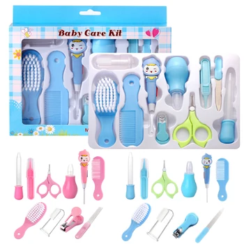 

10Pcs/Set Baby Kids Nail Hair Health Care LED EarSpoon Nose Cleaner Toothbrush Safety Tools Grooming Brush Kit Newborn Baby Care