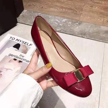 

Genuine Leather Woman Flats shoes Woman Patent Ballerina shoes Zapatos De Mujer Sapato Chaussures Femme Flats drop shipping