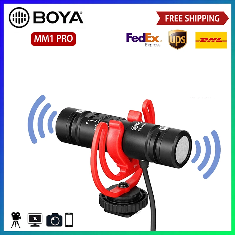 Микрофон BOYA BY-MM1 PRO конденсаторный суперкардиоидный штекер 3 5 мм TRRS мех для