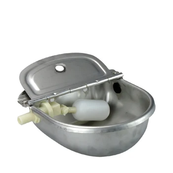 

Cow Water Bowl Pet Stainless Steel Dog Drink Supplies Horse Trough With Drain Hole Goat Cattle Farming Sheep Automatic Float