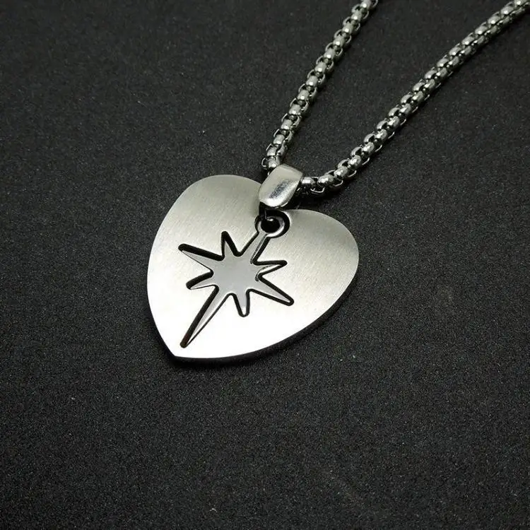 

Punk Style Men's Stainless Steel Necklaces Flash Peach Heart Necklace Pendant Pendant Tag Pendants