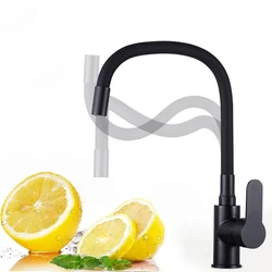 Kitchen Brass Free Rotating Hot And Cold Water Faucet Black Household Dishwashing Sink Vegetable Basin Balcony Washing Pool