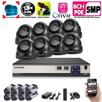 

H.265 8Channel 5MP CCTV Camera System Kit NVR POE IR-CUT Waterproof Camera Video Surveillance System Face Detection Security Kit
