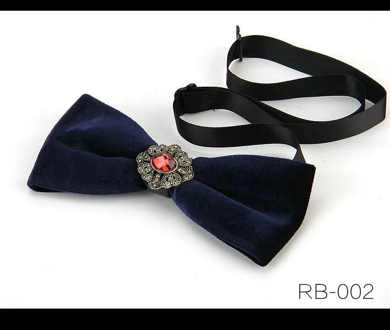Velvet Bow Tie Элегантный британский стиль, для мужчин и женщин, сплав, стразы, эластичная лента, галстук-бабочка, винтажный бархат, бизнес стиль, свадебный подарок, галстук-бабочка - Цвет: Velvet Bow Tie