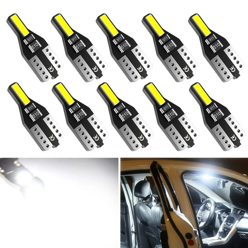 10 шт. T10 W5W светодиодная лампочка для салона автомобиля светильник Citroen C4 C5 C3
