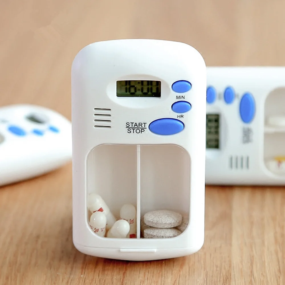 

Mini Portable Pill Reminder Drug Alarm Timer Electronic Box Organizer LED Display Medicine Box