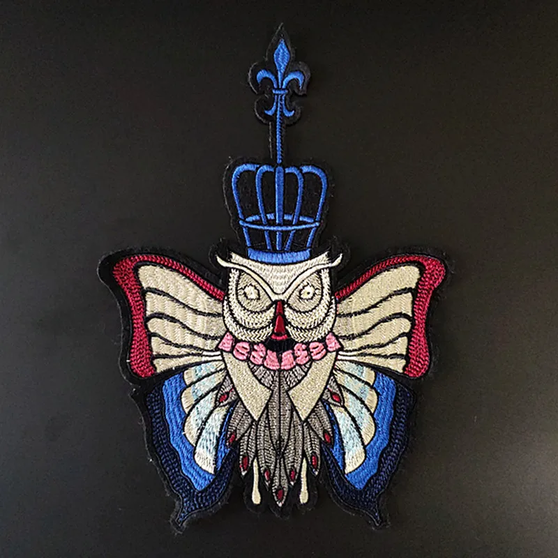 

Embroidery patch Owl Butterfly Diy Clothes Stickers Large Biker Badge Sew On Patches For Clothing Strange things Christmas gift