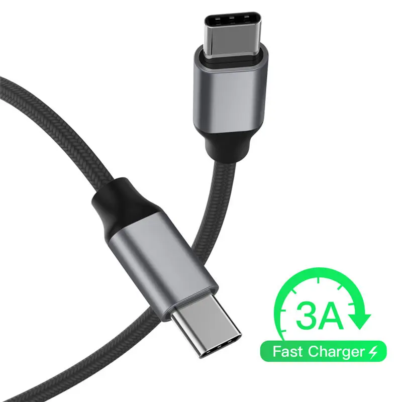 Ranipobo PD 3A usb type C кабель быстрая скорость USB 3,1 type-C разъем для зарядки и синхронизации данных USB-C кабель код для Macbook Google Nexus - Цвет: Black