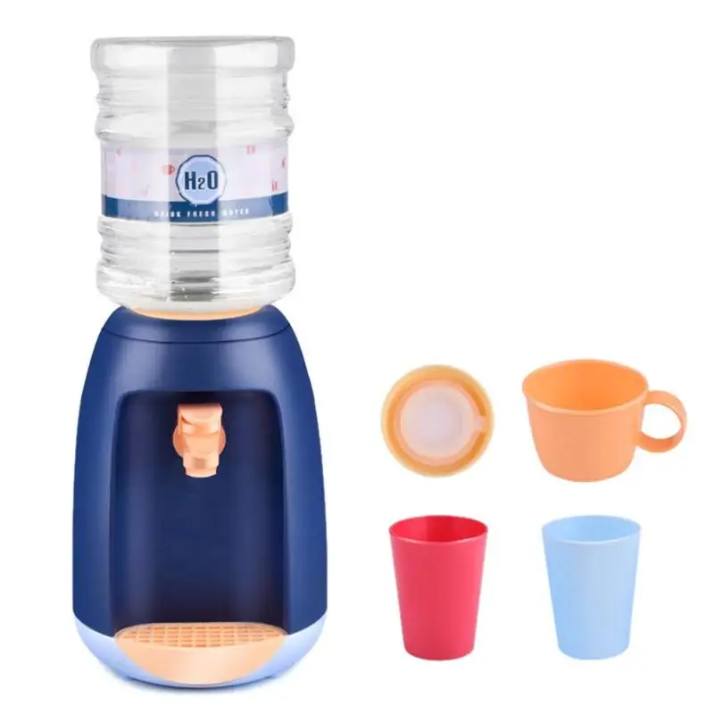 Синий DIY Мини Моделирование диспенсер для воды набор игрушек кухонные приборы ролевые игры для детей день рождения лучший подарок - Цвет: Синий