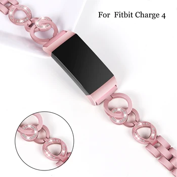 

Ecsem Metal Bling Ring For Fitbit Charge 4 Band Stainless Steel Bracelet For Fitbit Charge 3 Strap Special Edition Ladies Gift