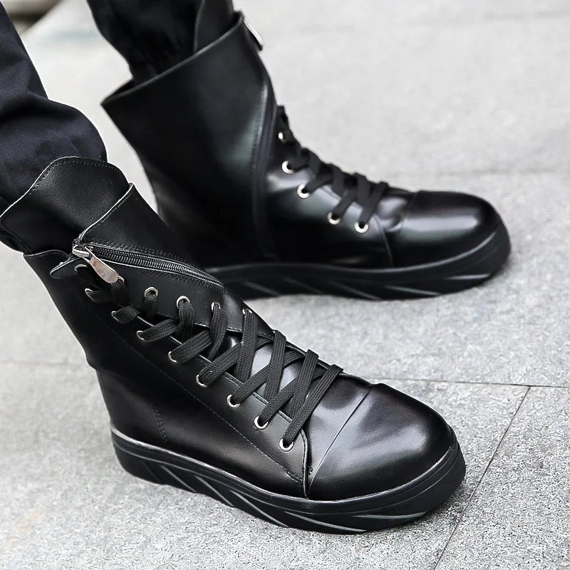 new brand leather and ankle boots autumn and winter men's boots fashion motorcycle boots outdoor work snow boots men's shoe