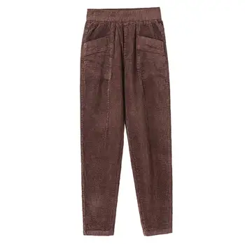 

Corduroy Harem Pants spring Autumn Women Elastic High Waist Casual Solid Color Trousers Pantalon Femme Plus Size 4XL r123
