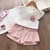 Girls Clothes Set New New Summer Baby Flare Sleeve Children Clothing White Tops and Shorts for Girl Suit Kids Clothes 2 6T
