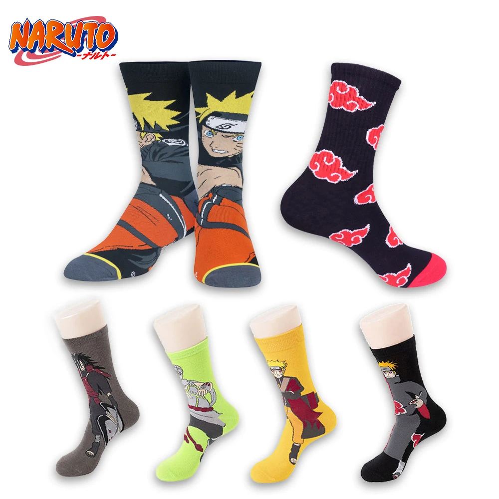 Anime Naruto Socks Kakashi Sasuke Itachi Akatsuki Cartoon Long Tube Sock For Adult Kids Cosplay