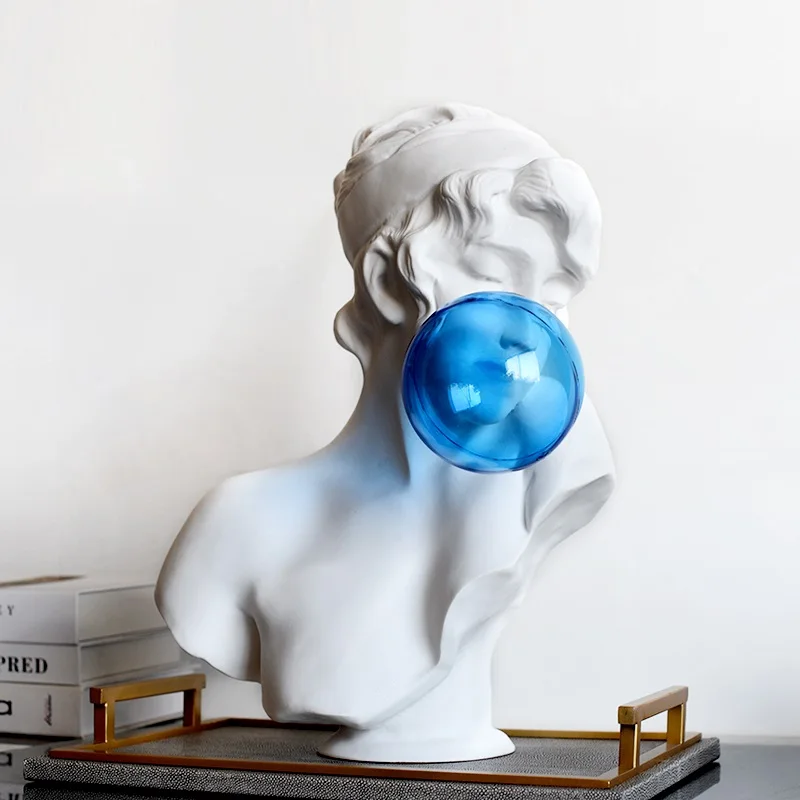 WU CHEN длинная римская креативная синяя пузырьковая девушка фигурка Искусство