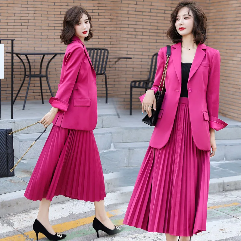 2019 Осенняя модная женская костюмная юбка костюм высокого качества повседневный