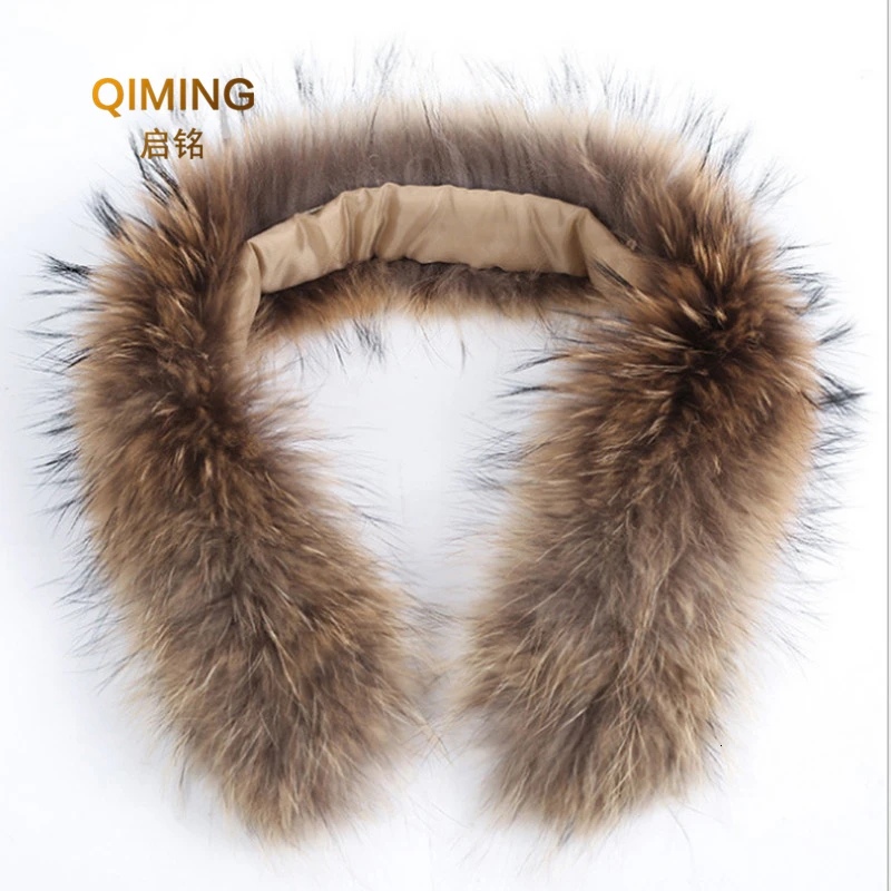 

100% Natural Genuine Fox Fur Scarves Collar Accessories Real Fox Fur Collars Female Raccoon Fur Collar Winter Scarf Women 70CM