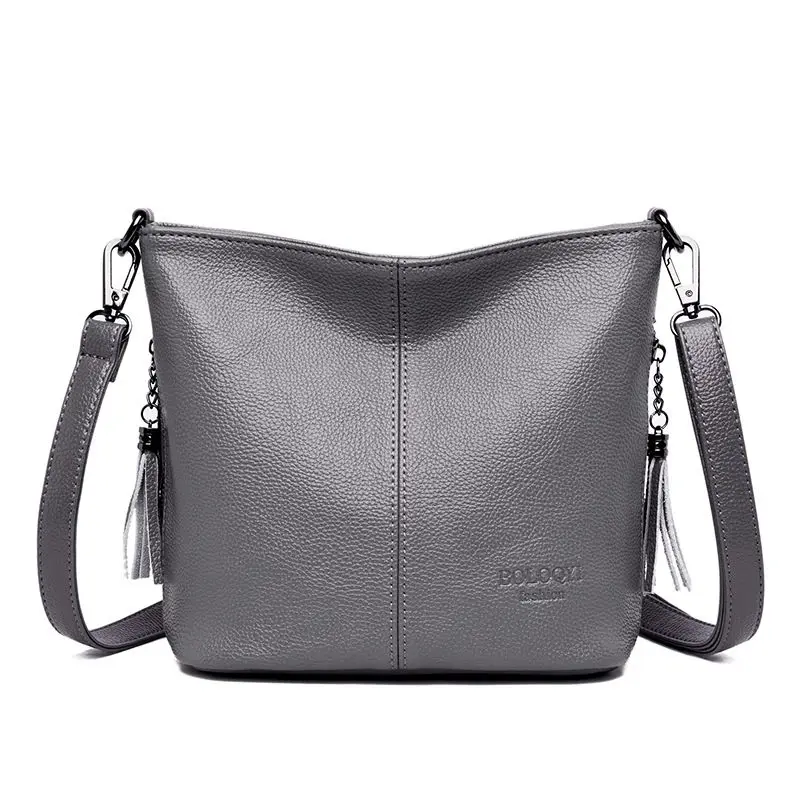 Роскошные сумки Модные женские кожаные сумки через плечо дизайнерская женская сумка дамские сумки через плечо для женщин M350 - Цвет: Серый