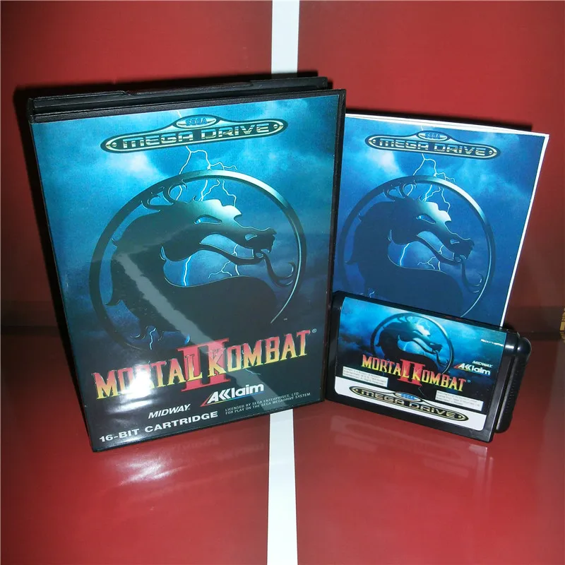 Чехол Mortal Kombat 2 EU с коробкой и руководством для игровой консоли Sega Megadrive Genesis 16 бит