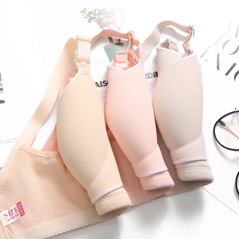 Nursing Bras Pregnant Women Breathable Hole Underwear Bra Pregnancy Feeding Anti Sagging Non-Steel Ring Push up Thin Summer