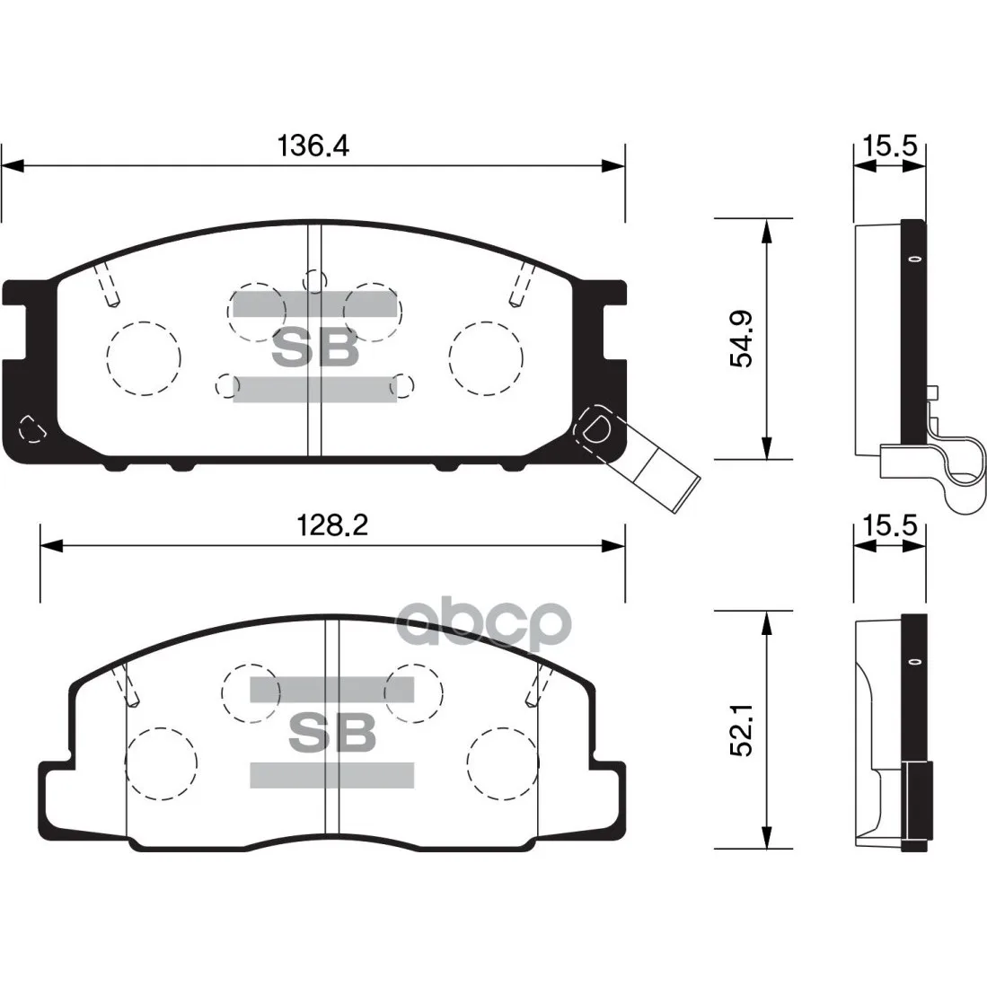 Колодки Тормозные Передние Sangsin Brake Sp1464 Sangsin brake арт. SP1464