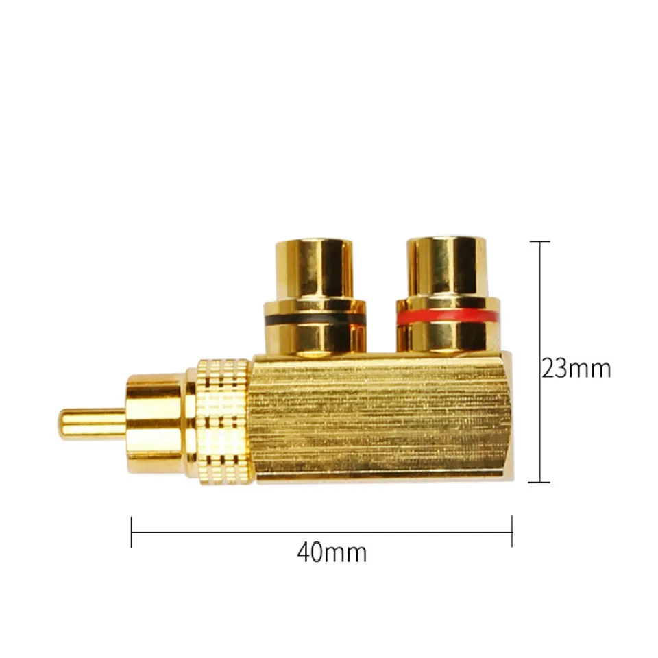 

10pcs/lot Hifi Copper 1 RCA Male To 2 RCA Female AV Audio Video Adapter Plug Splitter Converter Connector