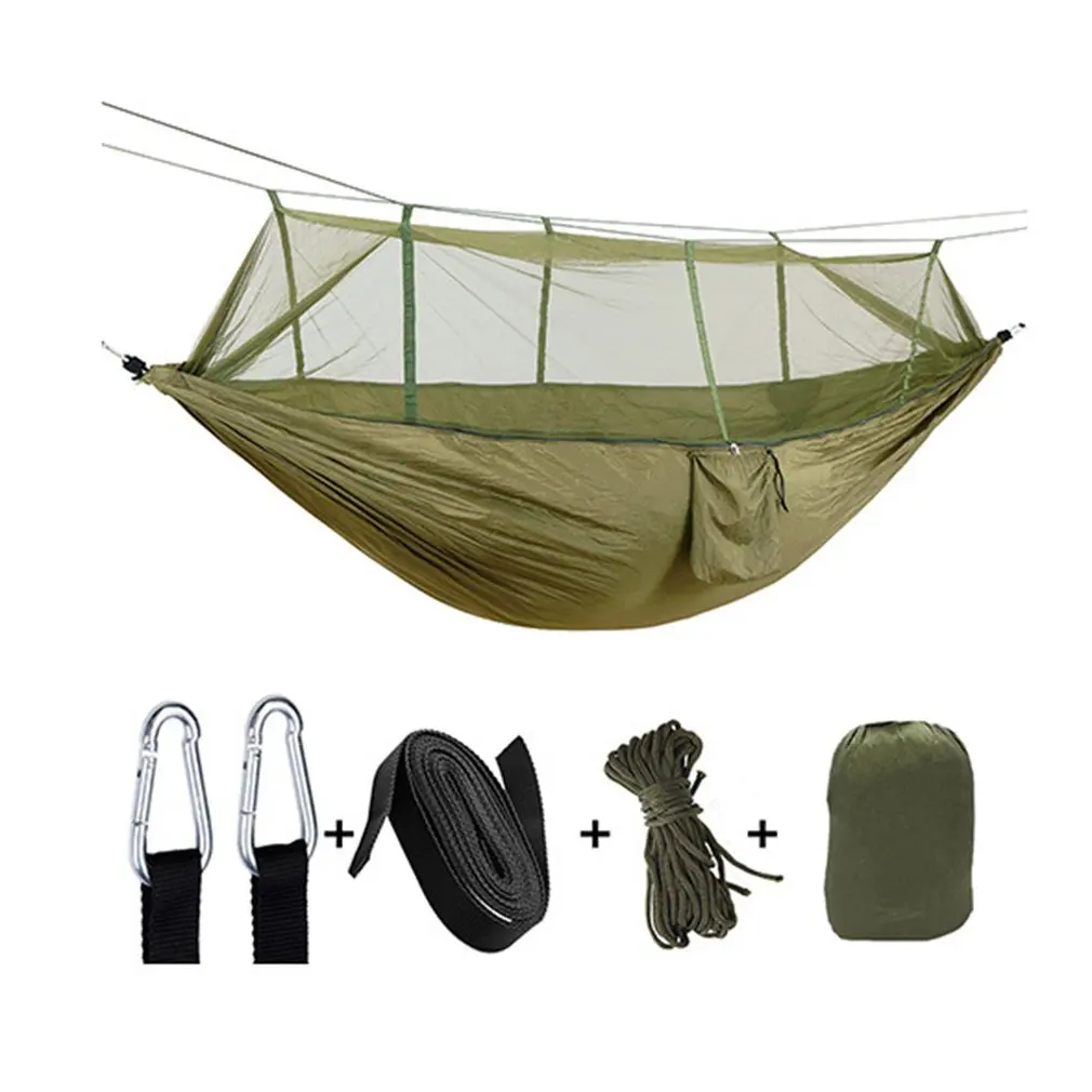

Outdoor Parachute Cloth Hammock With Mosquito Net Ultra Light Nylon Double Outdoor Camping Aerial Tent