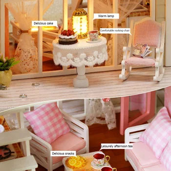 

Creative 3D DIY Doll House Furniture DIY Miniature Model Dust Cover Wooden Angel House Bicycle Model Kids Manual Assembly Toys