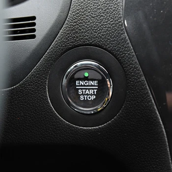

for Ford F-150 2016-2019 / Explorer 2016 2017 2018 Car Start Stop Engine Switch Button Cover Trim Sticker Black Carbon Fiber