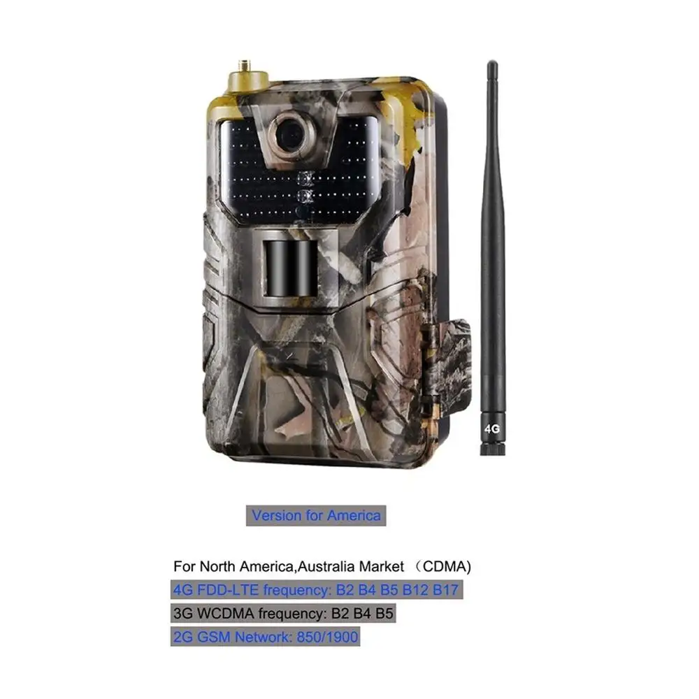 US Plug Hc-900Lte 4G охотничья камера 16Mp 940nm Trail camera Mms/Sms/Smtp/Ftp Ip65 Wild camera 44 Led - Цвет: US Plug
