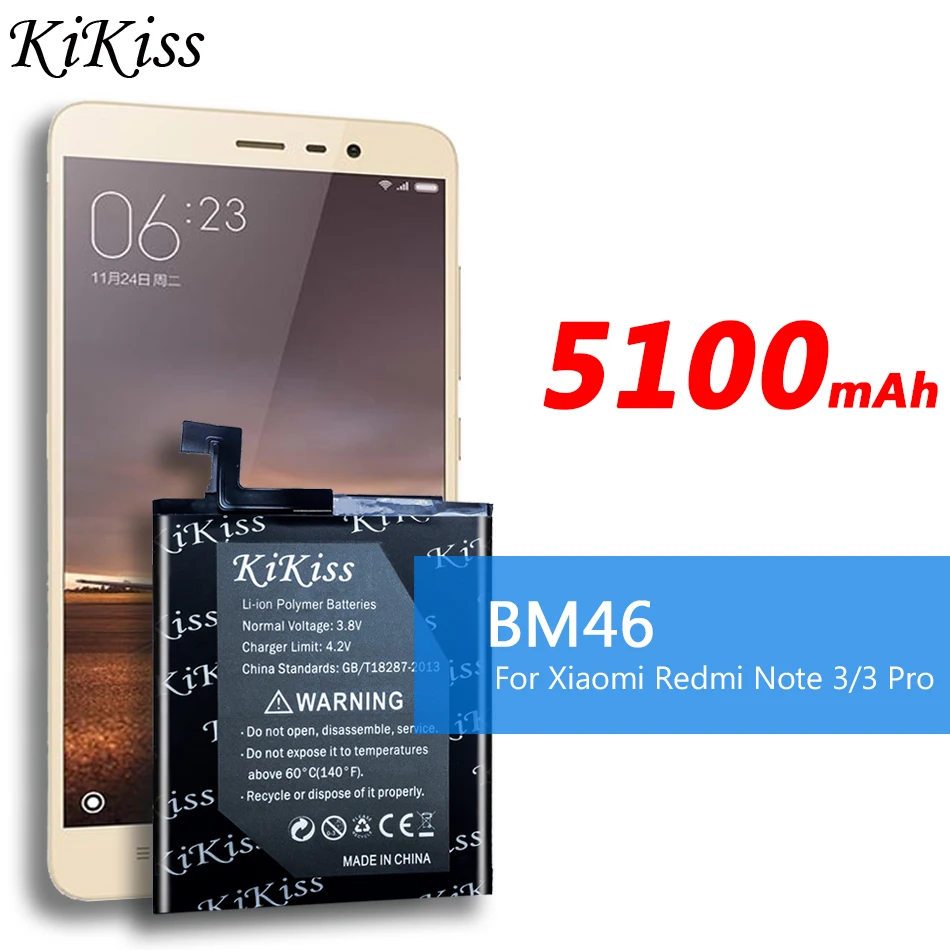 Бесплатный инструмент KiKiss батарея BM42 BM45 BM46 BN41 для Xiaomi Redmi Note 1 2 3 4/Redmi Note 4X Pro 4G+ 64G/Note2/Note3/Note4 батарея