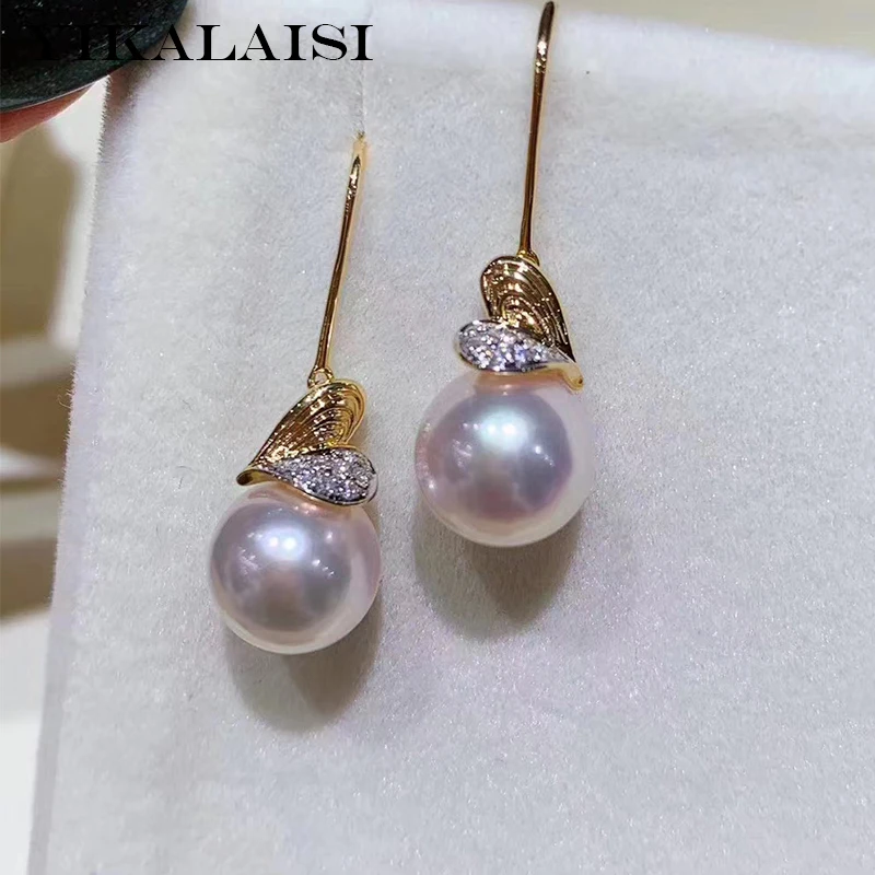 

YIKALAISI 925 Sterling Silver2020Natural Pearl jewelry 8-9mm Earrings heart For Women wholesale