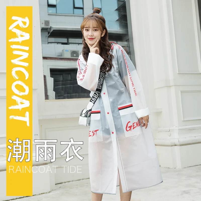 Transparent Raincoat Female Jacket Male Bicycle Long Raincoat Children Poncho Abrigo Mujer Rain Gear 6RC112 - Цвет: style11
