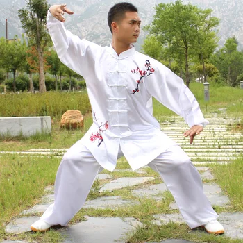 

USHINE HX11 white black yellow TaiChi performance clothing long-sleeve KungFu uniform Wushu TaiChi uniform Children Man Woman