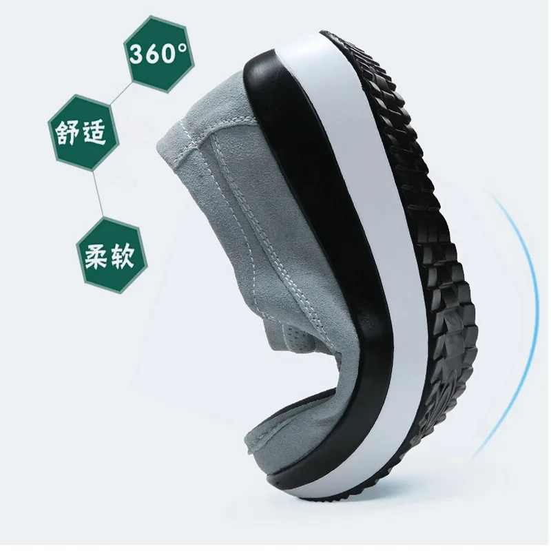 2023 Spring Summer Women Platform Shoes Women Slip On Genuine Leather Nurse Single Shoes Platform Shoes Wedge Women 828