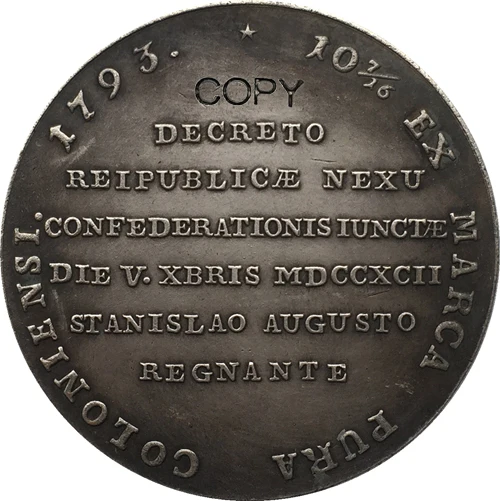 Польша 1793 копия монеты 41 мм