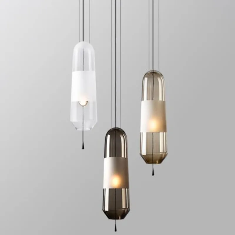 

Modern Glass Pendant Lights Hanging Lamp for Dining Room Bedroom Led Light Fixtures Nordic Loft Industrial Home Decor Luminarias