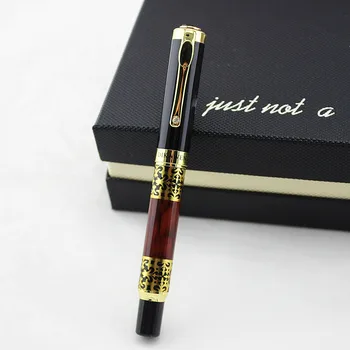 

DIKA WEN 8012 Luxury fashion beautiful Golden carving Mahogany paint Medium Nib Roller Ball Pen New
