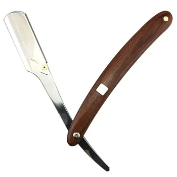 

Straight Razor Mens Shaving Razors Black Cover Solid Wood Handle NEW Barber Blade Face Trim Eyebrow Shaving G0304