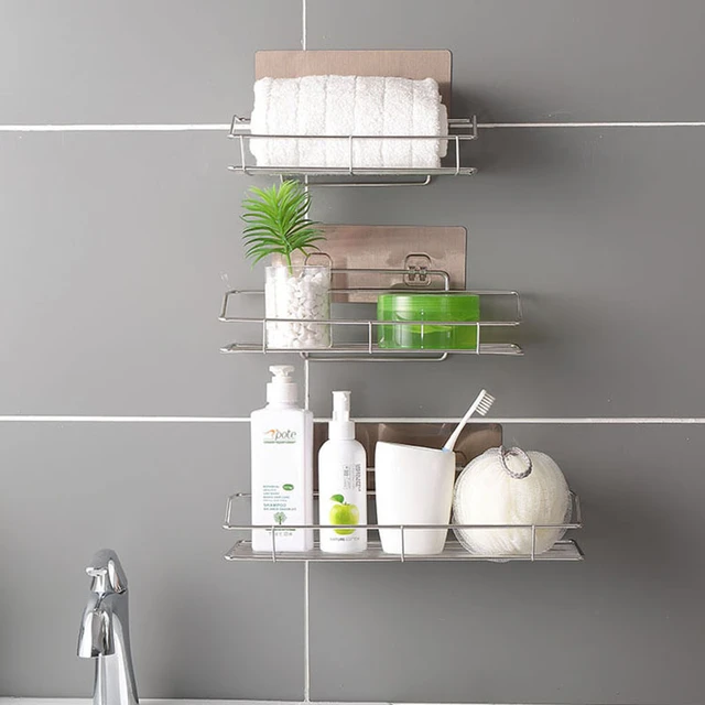 Suction Cup Shower Caddy Bathroom Kitchen Wall Storage Basket