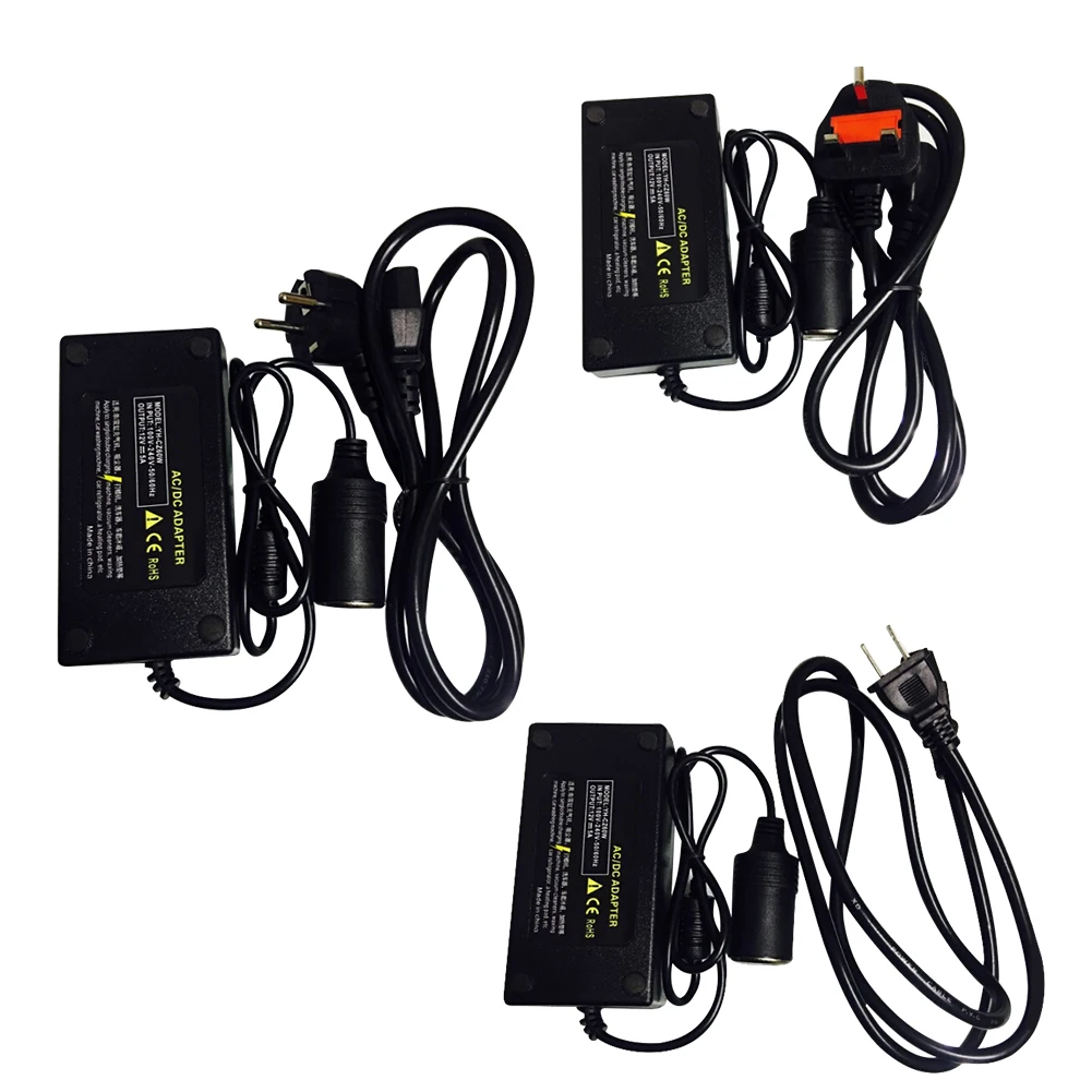 Car Home Power Converter 220V Input 12V Output Car Cigarette Lighter Socket Vacuum Cleaner Refrigerator Adapter