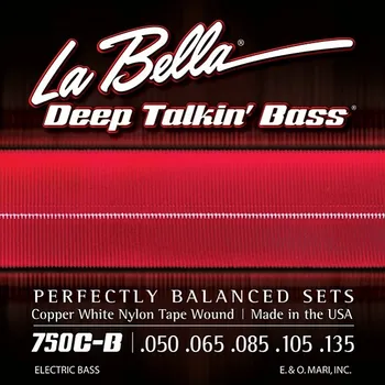 

750c-b copper white nylon strings for 5 string bass guitar, 50-135, La Bella