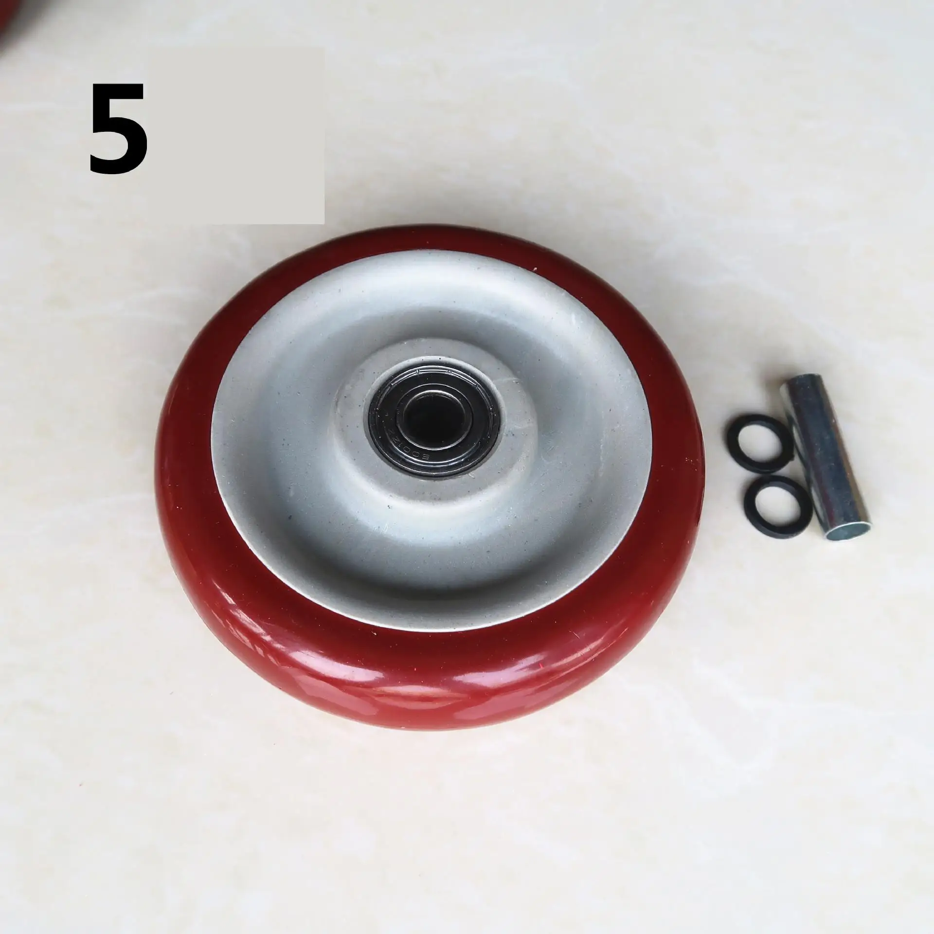 

5-inch Medium-sized Double Axle Caster Single Wheel Wear-resistant Trolley Flat